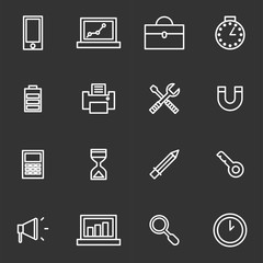 Hardware and devices icon set simple flat style vector illustration