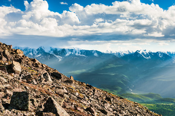View of the North-Chuya ridge in Altai Republic, Siberia, Russia