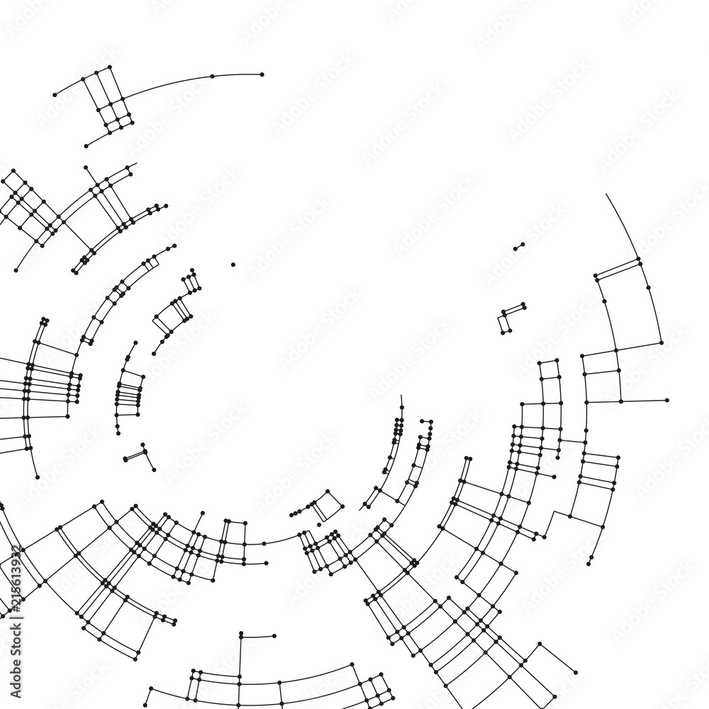Poster connecting lines and dots on white background. abstract network connection design concept. technolog