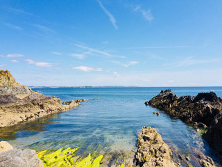 Fototapeta na wymiar Coastline at Mevagissey, Cornwall, United Kingdom