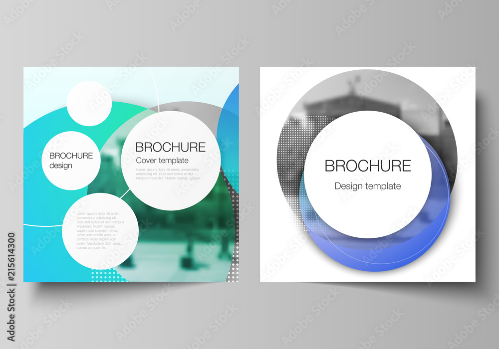 Wall mural the minimal vector illustration of editable layout of two square format covers design templates for 