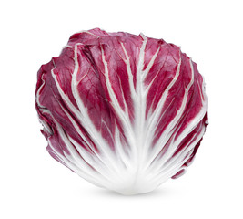 Fresh red radicchio isolated on white background