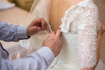 bride lace wedding dress