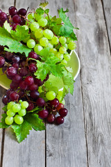 Green and red grape background