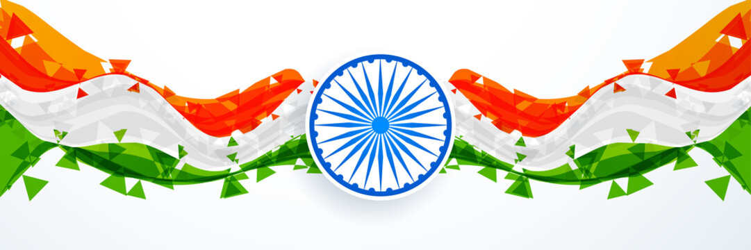 Creative Abstract Style Indian Flag Design