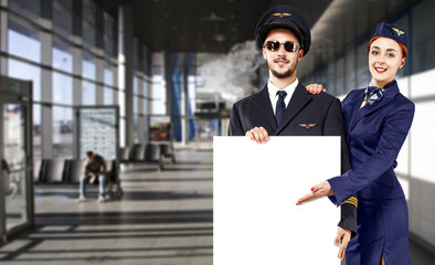Airport background and stweardess 
