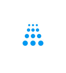 Shower room blue icon, waterfall emblem, car wash company logo template, isolated vector illustration on white background. © artyway