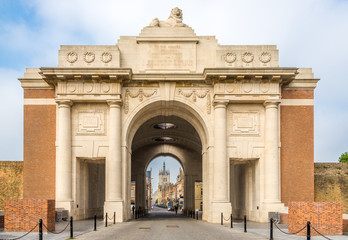 Fototapeta na wymiar View at the Menin Gate Monument (World War Memorial) in Ypres - Belgium