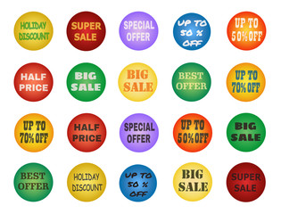 Balls with promotional offers, seasonal and holiday sale.