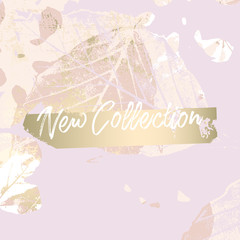 Autumn collection trendy chic gold blush background for social media, advertising, banner, invitation card, wedding, fashion header