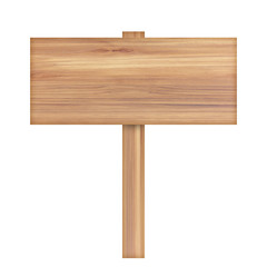 Wooden sign isolated on white background.