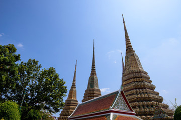 Fototapeta premium Wat Pho or Wat Phra Chetuphon Vimolmangklararm Rajwaramahaviharn is one of Bangkok's oldest temples, it is on Rattanakosin Island, directly south of the Grand Palace.