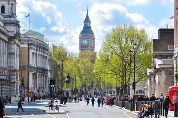 Gordijnen Whitehall street and Big Ben, London, UK © Mistervlad
