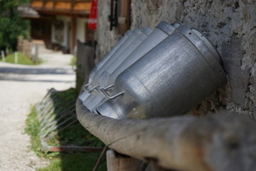 milk churn in the alps