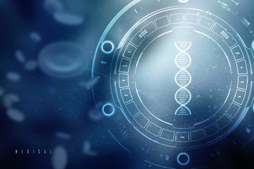 2d render of dna structure, abstract background
