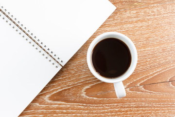 notebook and coffee