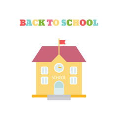 School building in flat style.