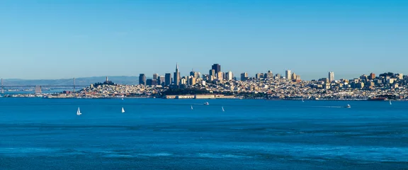 Cercles muraux Plage de Baker, San Francisco Golden Gate Bridge, Crissy Field, Alcatraz island, San Francisco, California, USA