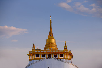 Naklejka premium The Golden Mount at Wat Saket, Travel Landmark of Bangkok THAILAND