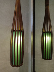 Lantern and reflected picture.