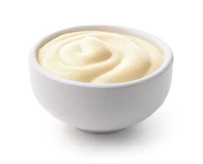 Wandcirkels aluminium Ceramic dip bowl full of mayonnaise © Coprid