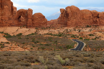 Road to sandstone arches