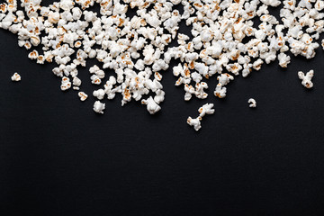 white popcorn on a vintage wooden background