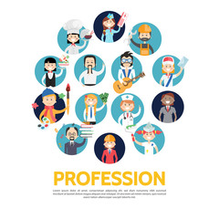 Flat Profession Avatars Set