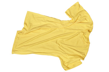 Wrinkles on untidy yellow shirt