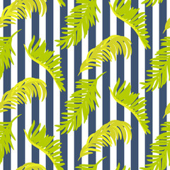 Seamless vector pattern with palm tree branches.