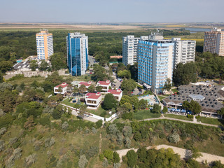 Aerial Drone View Of Neptun-Olimp Resort At The Black Sea In Romania - obrazy, fototapety, plakaty