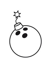 kugel werfen bowling ball spielen verein sport tor schießen kicken explodieren explosion bombe sprengen explosiv luft jagen anzünden clipart comic cartoon