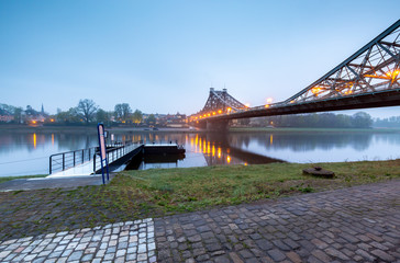In 1893 this Dresden Elbe brigde was completed. The inhabitants of Dresden called them the Blue Wonder - Dresden, Germany