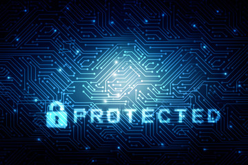 2d illustration Safety concept: Closed Padlock on digital background