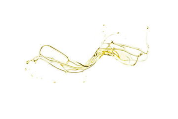 olive oil splashing isolated on white background