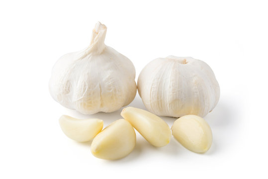 Garlic set isolated on white background.