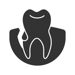 Gum bleeding glyph icon