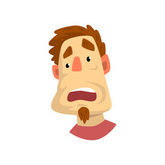 Obraz premium Emotional face of young man vector Illustration on a white background
