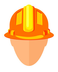 Colorful cartoon construction worker avatar
