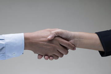 Hand shake between two business
