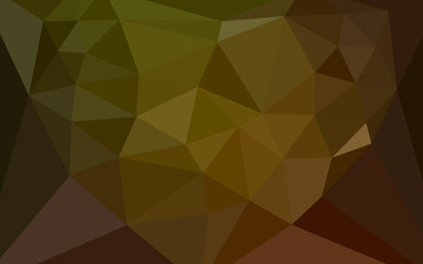 Dark Green, Yellow vector low poly cover with a heart in a centre.