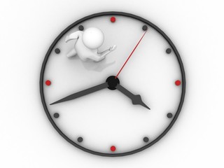 3d illustration man with a watch. 3d render
