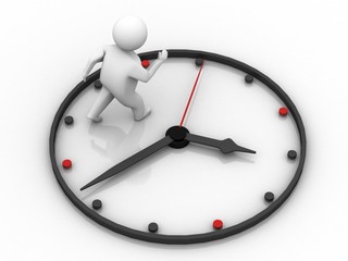 3d illustration man with a watch. 3d render
