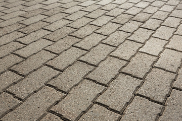 surface paved with road tiles
