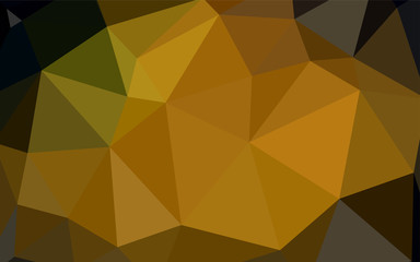 Dark Green, Yellow vector shining triangular backdrop.