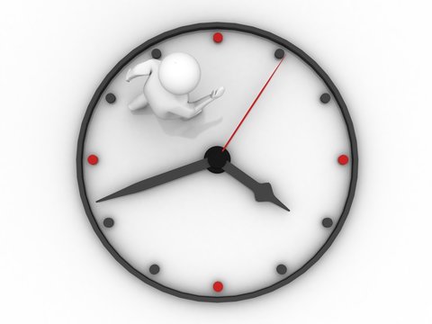 3d illustration man with a watch. 3d render
