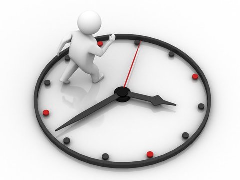 3d illustration man with a watch. 3d render
