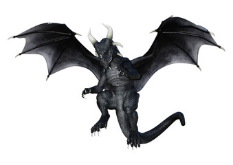 3D Rendering Fantasy Dragon on White