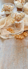 White currants and yogurt