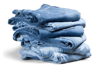 folded denim jeans